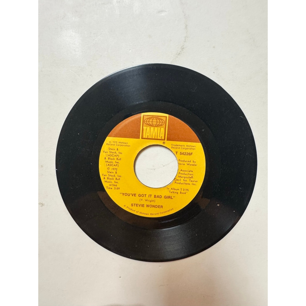 1972 Tamia Records 45 RPM Stevie Wonder “Superstition”